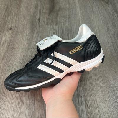 Adidas Shoes | Adidas Telstar Indoor Turf Black Leather 462511 Soccer Shoes Cleats Mens Size 9 | Color: Black/White | Size: 9