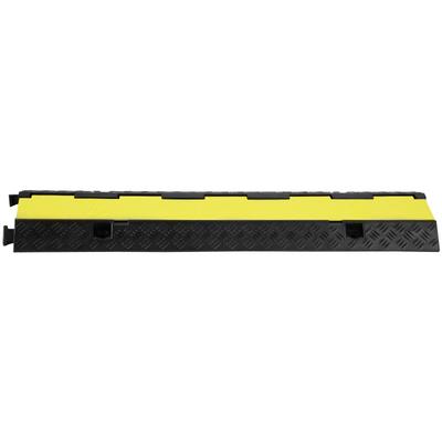 Rubber Cable Guard, Dual Channel, Durable Hose & Wire Protection Ramp for Driveways, with Easy Access Top