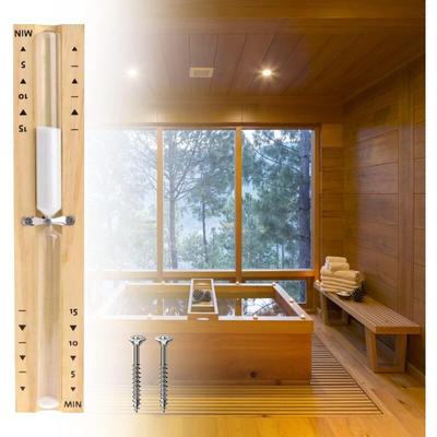 Sauna-Sanduhr mit 15-Minuten-Timer, hitzebeständig, sandweiße Sanduhr aus Holz Image