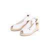 Keilsandalette TOMMY HILFIGER "FLAG MID WEDGE ESPAD SLINGBACK", Damen, Gr. 42, braun (ecru, braun), Textil, Leder, modisch, Schuhe, Plateau, Sommerschuh, Riemchensandale mit verstellbarer Schnalle
