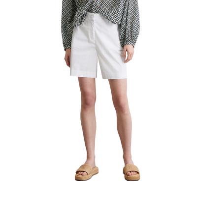 Shorts MARC O'POLO "aus Organic Cotton Twill Stretch", Damen, Gr. 42, Normalgrößen, weiß, Obermaterial: 97% Baumwolle, 3% Elasthan; Futter: 100% Baumwolle, unifarben, casual, figurbetont kurz, Hosen Image