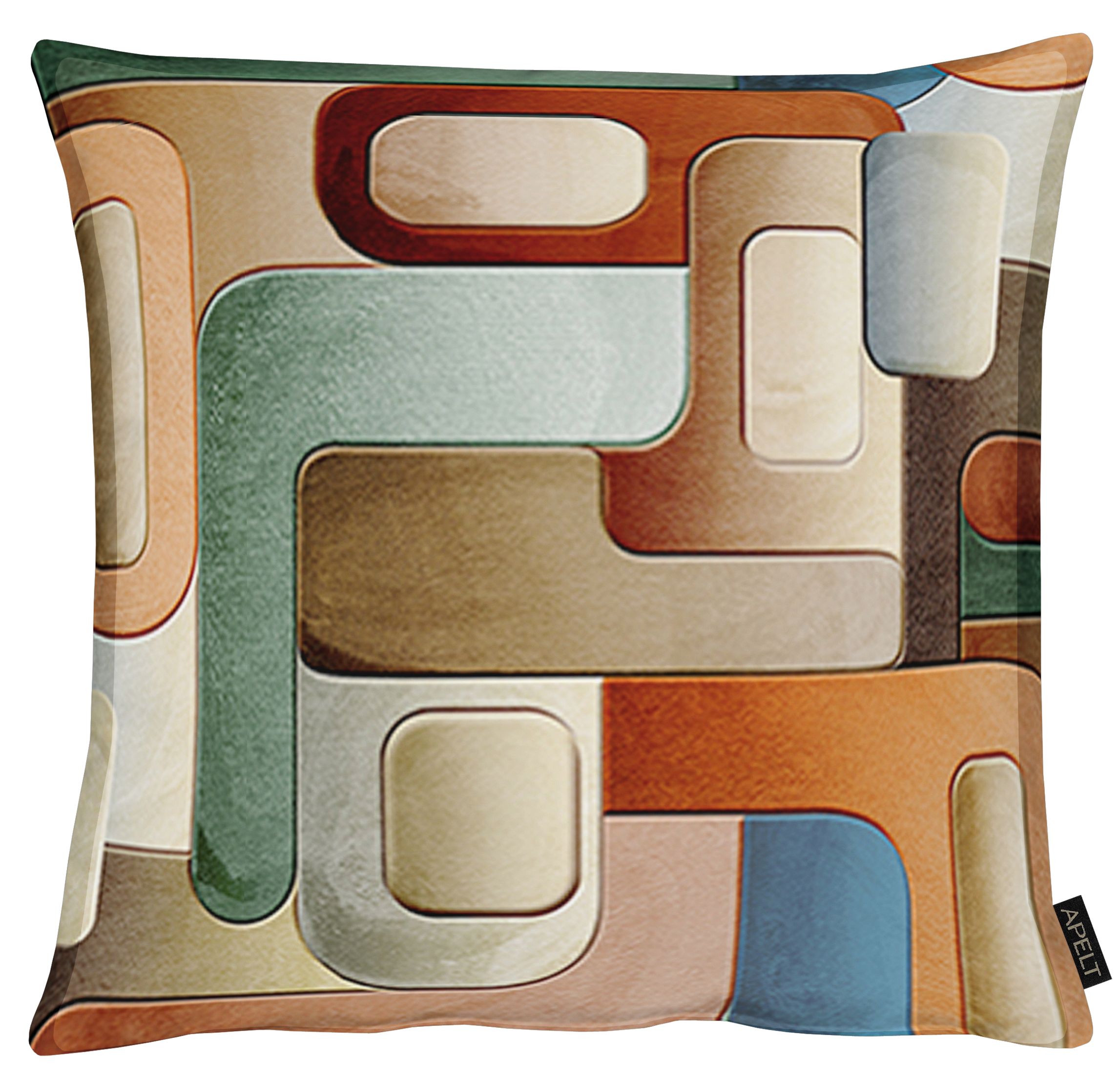 Dekokissen APELT "Lionel", orange (orange, bedruckt), B:45cm H:5cm L:45cm, Polyester, Dekokissen_Sitzkissen_Kissenhüllen