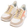 Slip-On Sneaker ARA "SAPPORO", Damen, Gr. 7,5 (41), bunt (creme multi), Glattleder, Veloursleder, sportlich, Schuhe, Freizeitschuh, Schnürschuh mit Frottee-Futter, H-Weite