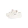 Plateausneaker TOMMY JEANS "TJW FOXING FLATFORM LC", Damen, Gr. 41, weiß (ivory), Baumwolle, sportlich, Schuhe, Freizeitschuh, Halbschuh, Schnürschuh im Jeans-Look