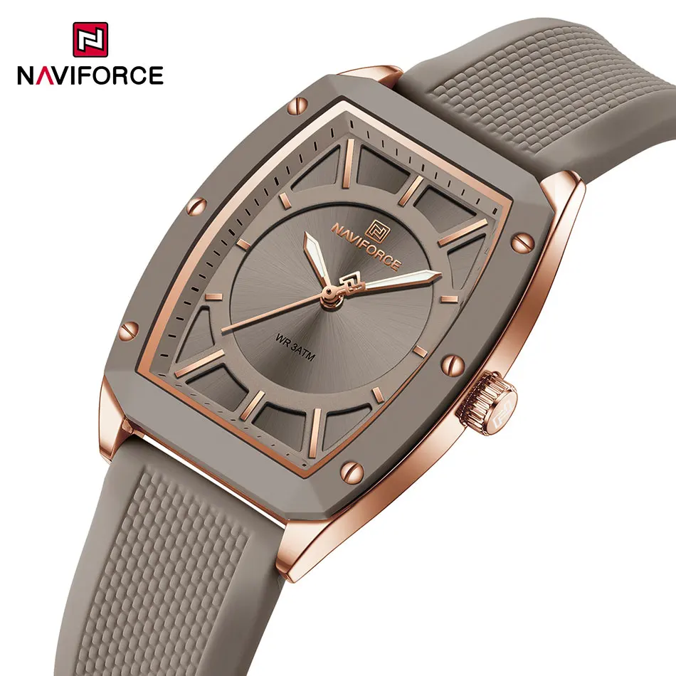 NAVIFORCE Frauen Quarz Uhren Silikon Armband Student Sport Uhr Große Zifferblatt Einfache Tonneau Wasserdichte Armbanduhren Dropshipping Image