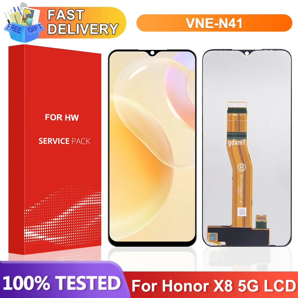 6,5-Zoll-Bildschirmbaugruppe für Honor X8 5G, LCD-Display, digitaler Touchscreen mit Rahmen für Honor X8 5G VNE-N41-Bildschirmersatz Image