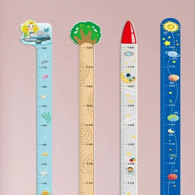 Cartoon Animals Baby Height Measure Wall Sticker Giraffe Wallpaper for Kids Room Nursery Children Image