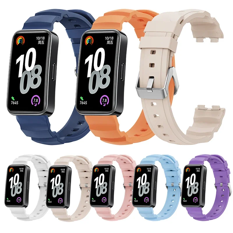 Silikonarmband für Huawei Band 10 9 8, atmungsaktives Armband, Armband Correa, Huawei Band 10, Ersatzarmband-Zubehör Image