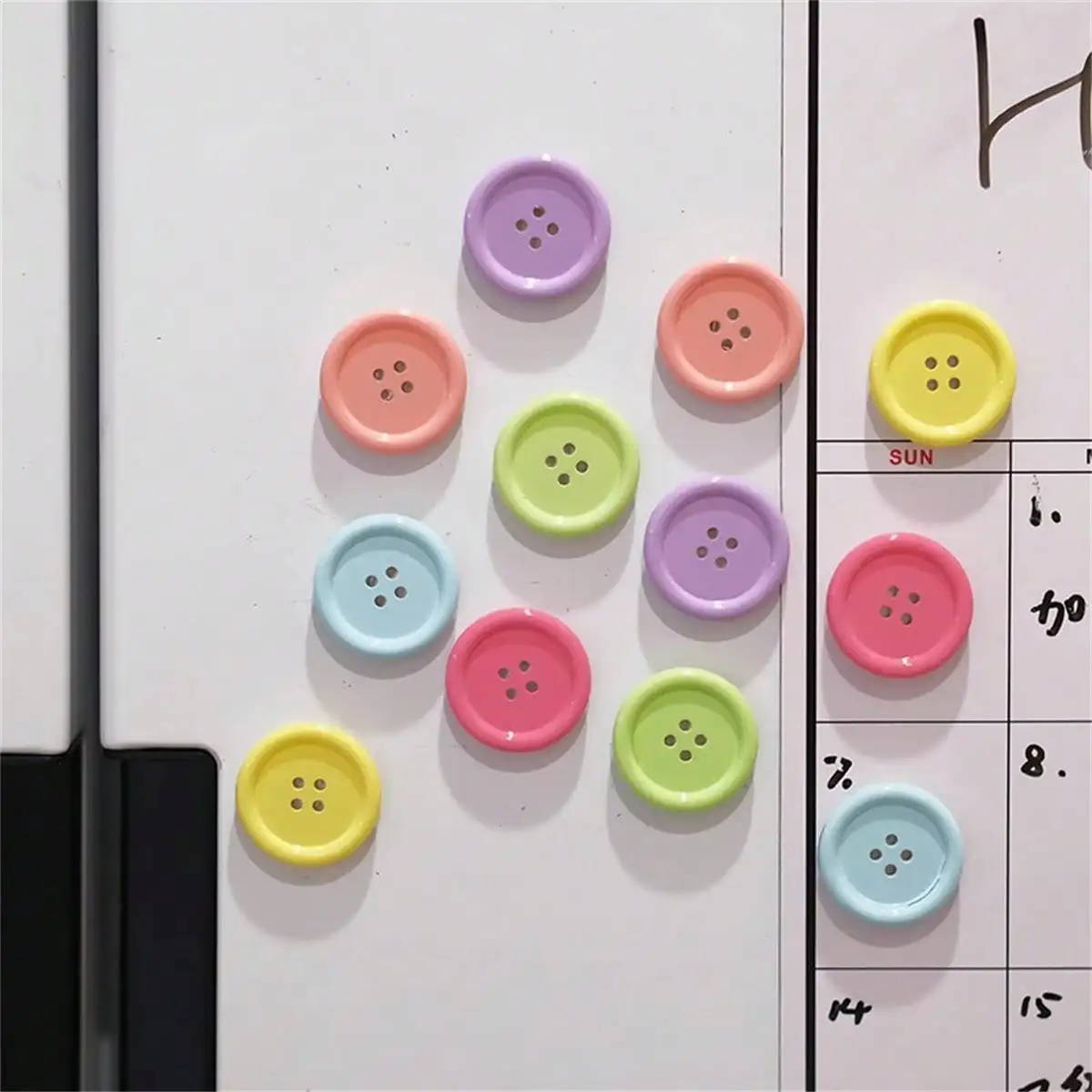 6 Stück Bonbonfarbene Knöpfe, Kühlschrankmagnete, Büronachricht, Küche, Heimdekoration, Kühlschrankmagnet-Aufkleber Image