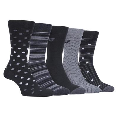 Farah - 5 Pack Herren dünn atmungsaktiv klassische Polka Dot gemusterten weichen Top Baumwolle Kleid Socken - FCS273BLKCHA (Polka Dot) Image