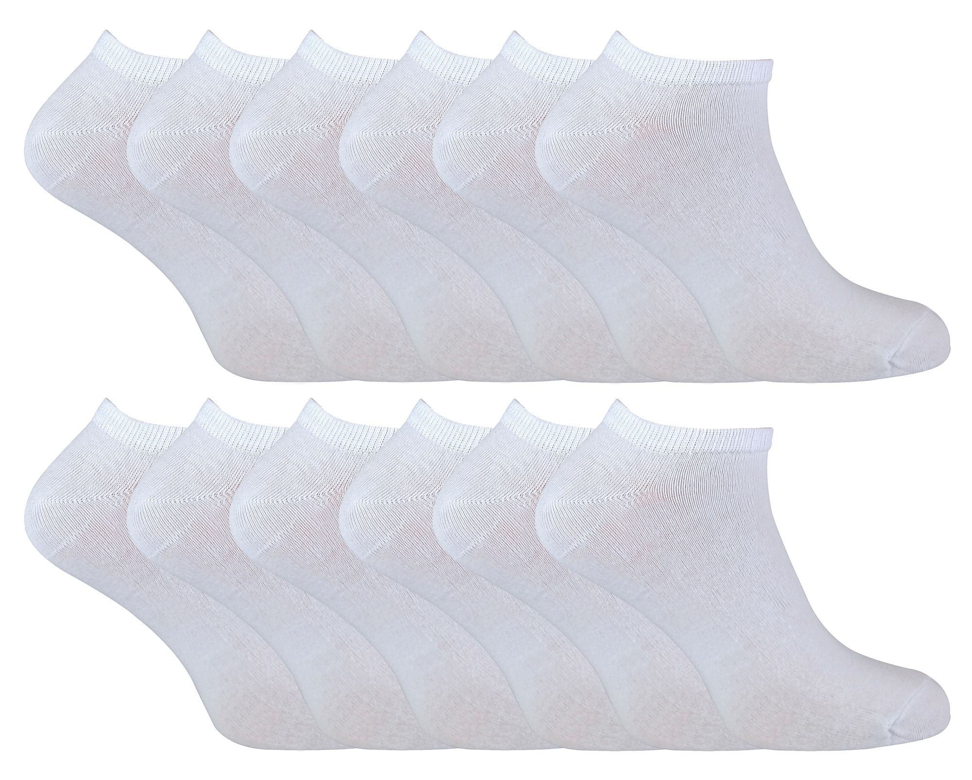 Socken Snob - 12 Paar Multipack Herren Quarter Trainer Socken - Weiß Image