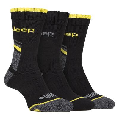 Herren Heavy Duty Work Socken mit Arch Support | Jeep | Full Cushion High Performance Cotton Boot Socken mit verstärkter Ferse und Spitze - Schwarz / Charcoal Image