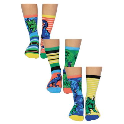 UNITED ODD SOCKS - Jungen 6 Pack Dino-Eier Neuheit Baumwolle ungerade Socken in Geschenk-Box - Dino-Eier Image