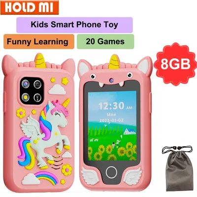 Kids Muscial Smart Phone Toys Cartoon Unicorn Touchscreen Baby Mobile for Girls Boys Educational