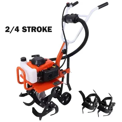 4-Stroke Gasoline Cultivator 2-Stroke Rotary Tiller Garden Cultivating Machinery Agricultural Tool for Micro-Cultivation