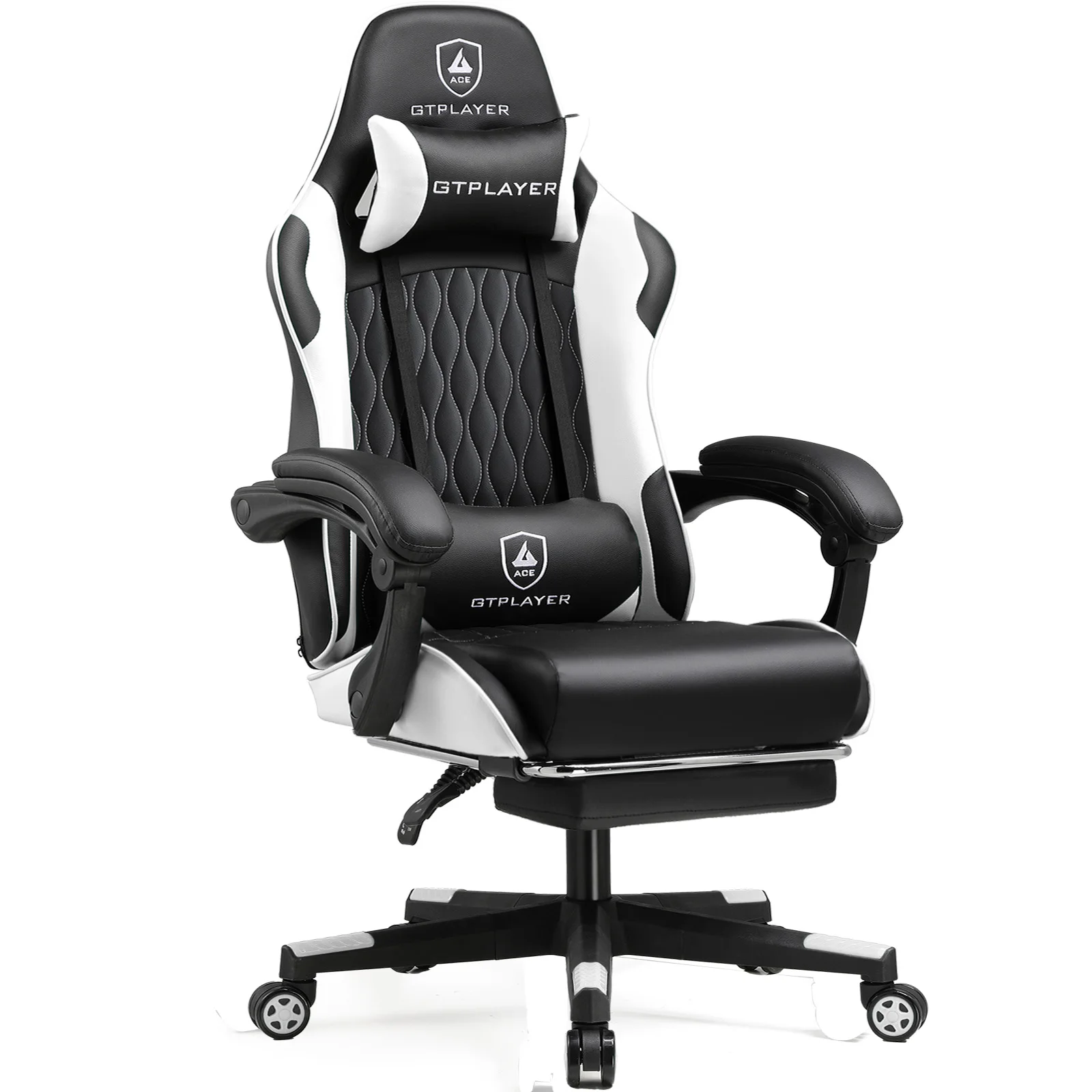 Sedia da gioco GTPLAYER sedia da gioco sedia da ufficio ergonomica poggiapiedi regolabile lombo e cuscini sedia da gioco