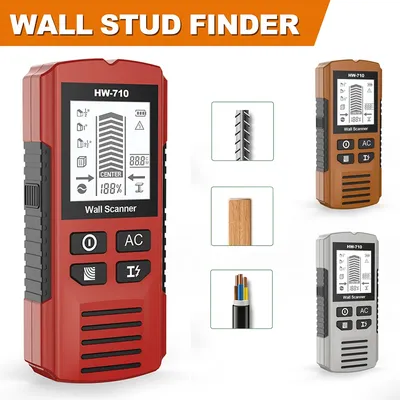 6 in 1 Metal Detector Stud Finder LCD Display Electric Wall Scanner Sensor High Accuracy Wood Stud