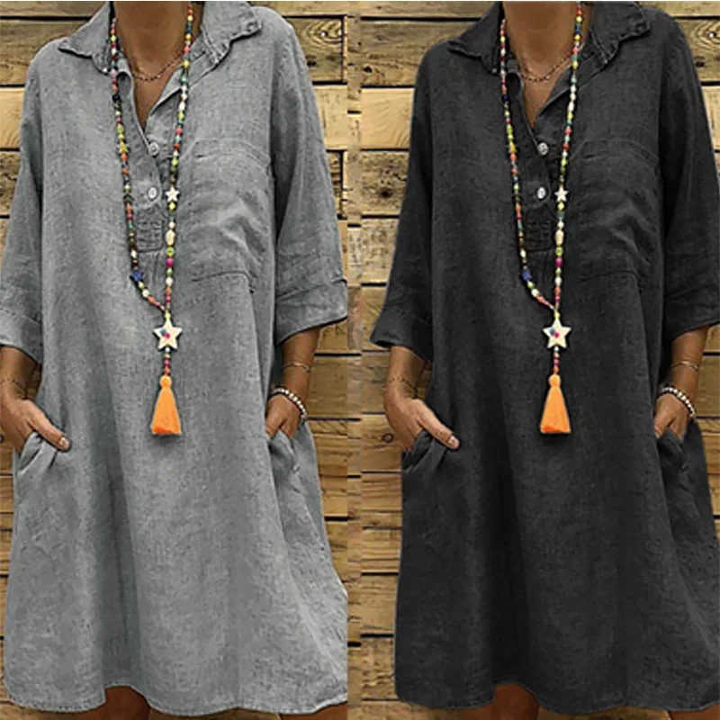 Maternity Dresses Cotton Summer Clothes Solid Buttons Short Sleeve Pregnant Woman Dress Casual Pregnancy Vestidos