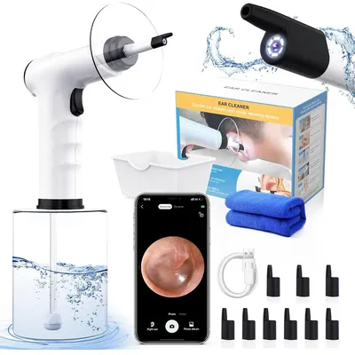 Electric Ear Cleaning Kit Ear Irrigation Flushing System Ear Wax Water Removal Safe Ear Wax Removal