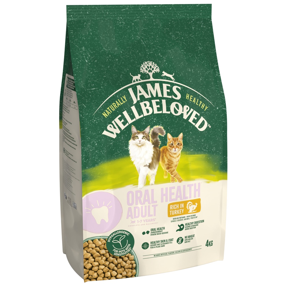 4kg Oral Health Turkey James Wellbeloved Dry Cat Food
