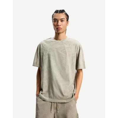 Bershka Faded Short Sleeve T-Shirt Men Xl Camel