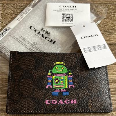 Coach Bags | Coach Card Holder With Ai Robot Nwt | Color: Brown/Pink | Size: Os