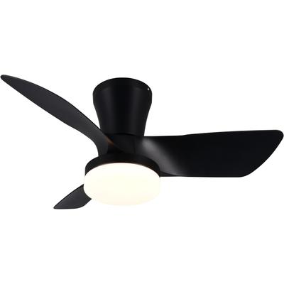 REALITY LEUCHTEN LED Deckenleuchte "RANDERS mit Ventilator, Deckenventilator mit Licht inkl Fernbedienung", schwarz (schwarz matt), 1 flammig, Ø 76,0cm H: 26,0cm,, Lampen, 6 Geschwindigkeiten Timer Vor- & Rücklauf LED dimmbar CCT Nachtlicht Image