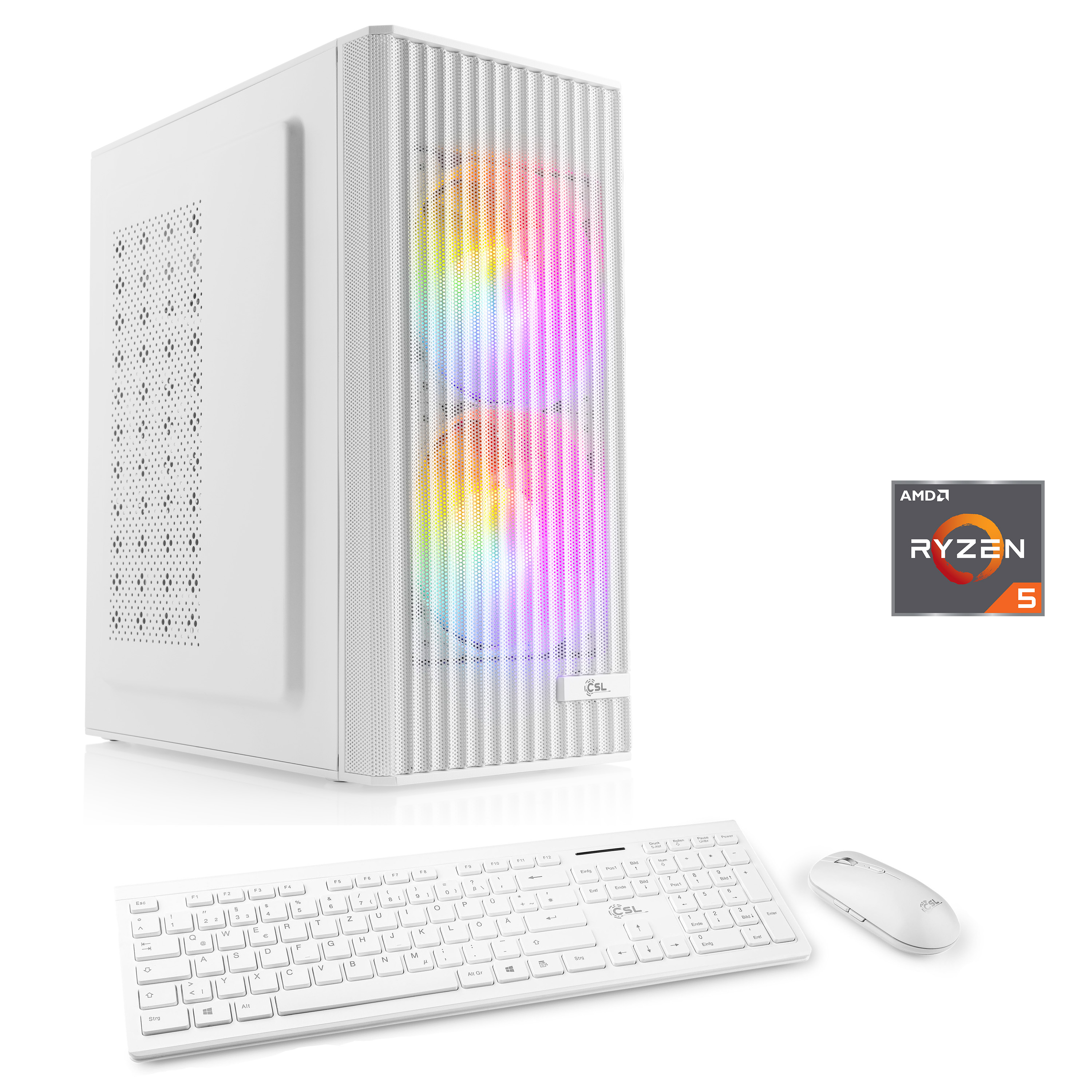 CSL PC "Spectrum V26122", weiß, Microsoft Windows 11 Home (64 Bit), 16 GB RAM 1.000 GB SSD, Desktop-PCs, PC