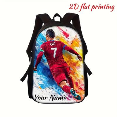 TEMU Custom Name High-quality Backpack Player Printed Picture Student Bag Suitable For Men And Women Durable Lightweight Shoulder Bag Youth Schoolbag (pattern Position May ) Image