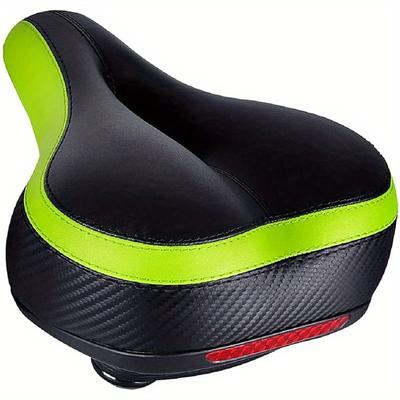 TEMU Bike Seat With Absorption - Memory Foam, Wide For Riding Experience, Includes Mounting Wrench - Black Image