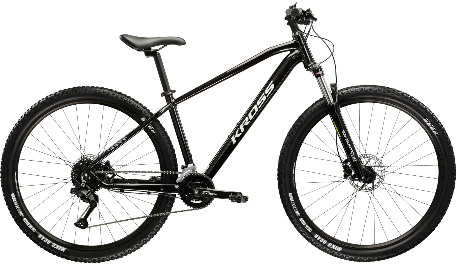Mountainbike KROSS "Hardtail Hexagon 5.0" Gr. 43, schwarz (schwarz, schwarz), Fahrräder, 43cm, 27,5+ Zoll (69,85cm) hinten: 27,5+ Zoll (69,85cm) Image