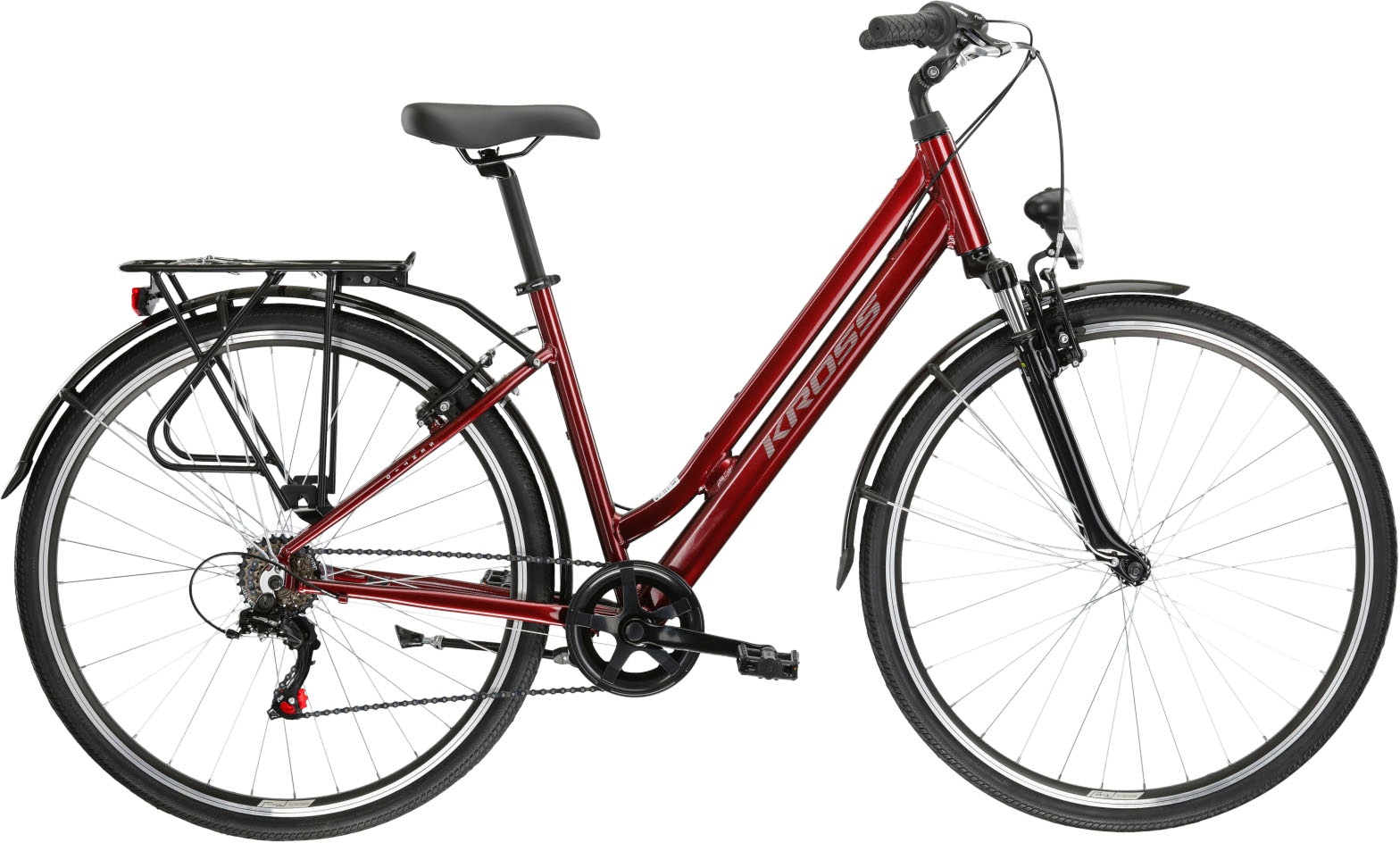 Cityrad KROSS "Sentio 1.0" Gr. 46, rot (rot, schwarz), Fahrräder, 46cm, 28 Zoll (71,12cm) hinten: 28 Zoll (71,12cm) Image