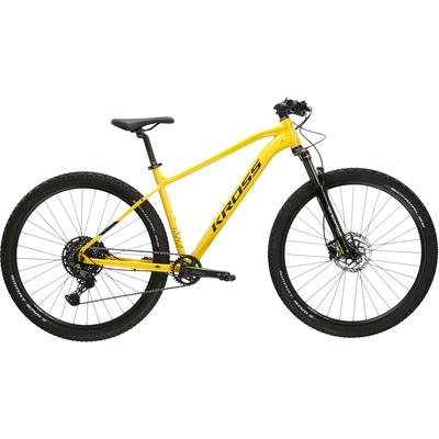 Mountainbike KROSS "Hardtail Level 4.0" Gr. 56, gelb (gelb, schwarz), Fahrräder, 56cm, 29 Zoll (73,66cm) hinten: 29 Zoll (73,66cm)