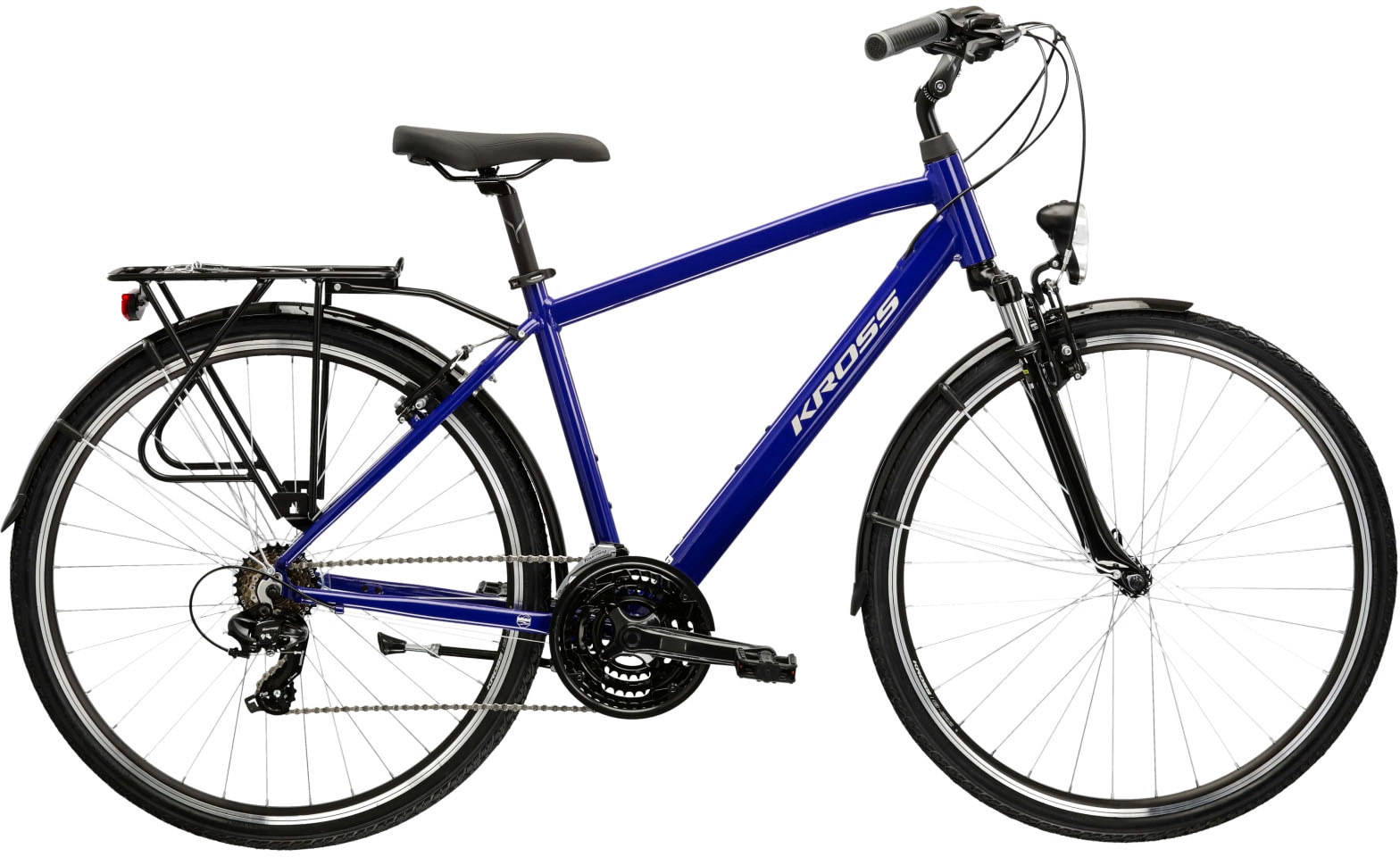 Trekkingrad KROSS "Trans 1.0" Gr. 48, blau (blau, schwarz), Fahrräder, 48cm, 28 Zoll (71,12cm) hinten: 28 Zoll (71,12cm) Image
