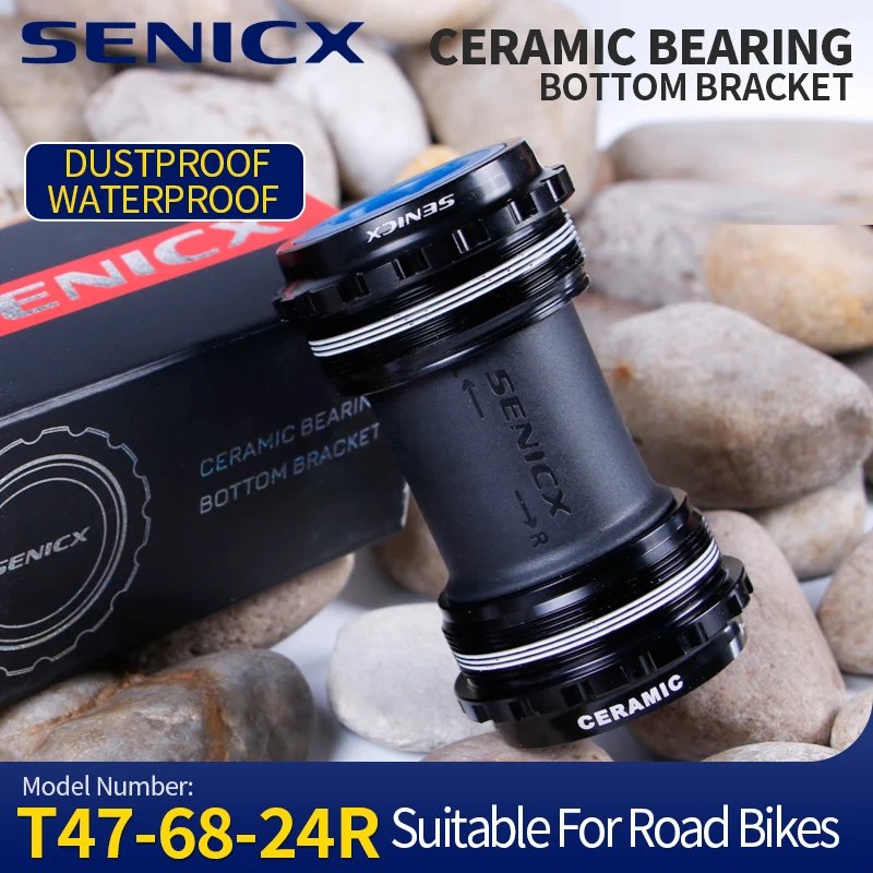 SENICX T47 68 mm Keramik-Innenlager, geeignet für Shimano/SRAM GXP Rennrad-Kurbel, 24 mm Schaftkies, Fahrrad-Zentralbewegung Image