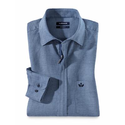 Walbusch Herren Leinen-Mix Hemd Zip & Go Blau Image