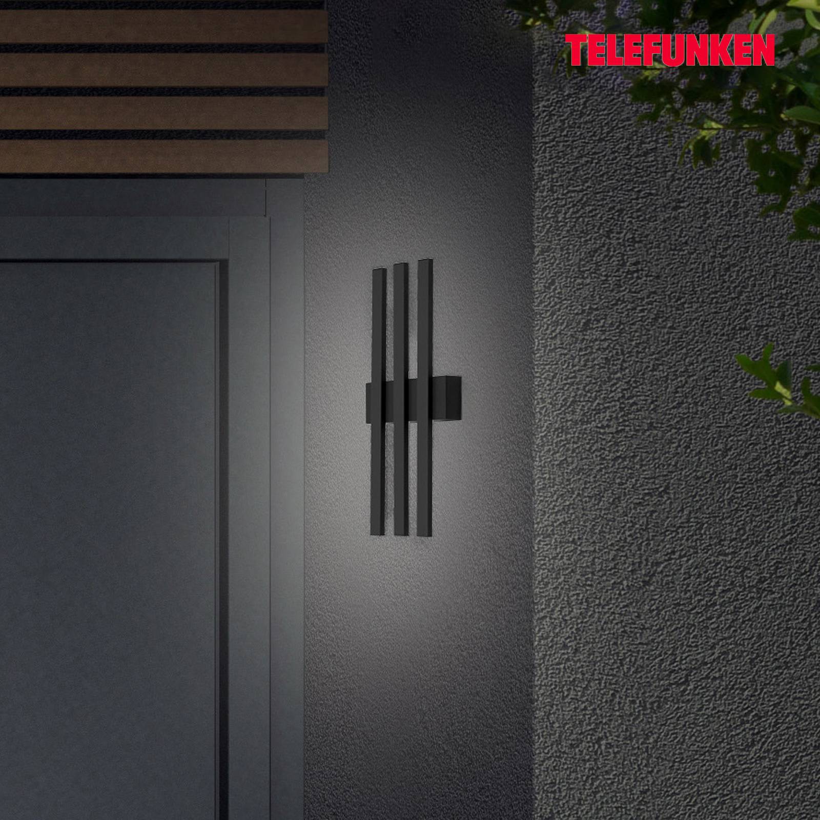 Telefunken LED Aussenwandleuchte Graz, schwarz, Metall, Modern, LED Wandleuchte außen