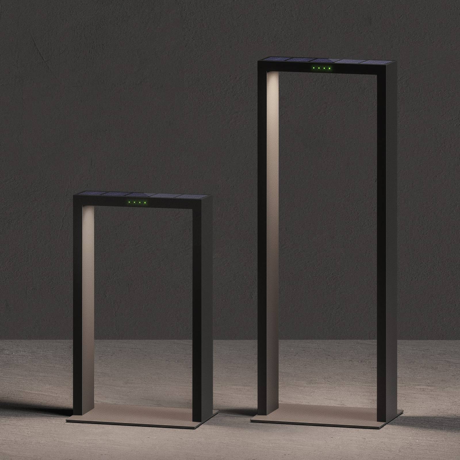 KLEWE LED-Solarlampe AXIS MINI, anthrazit, 40 cm, Alu, IP65 MINI, schwarz, Aluminium, Modern, Solarleuchten