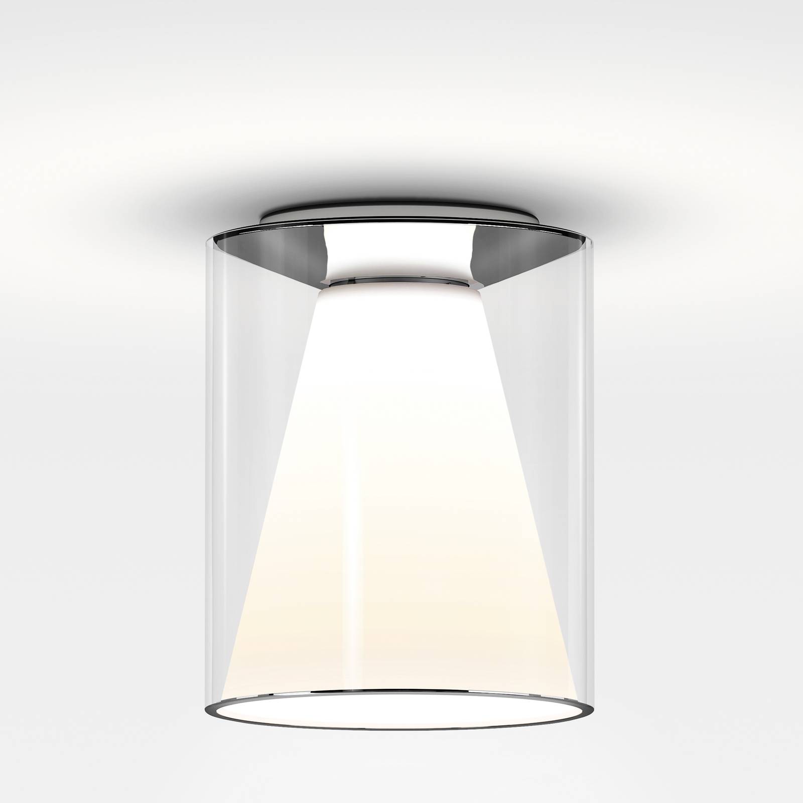 Serien Lighting LED Deckenlampe Drum M, dimmbar, klar / transparent, für Wohn- / Esszimmer, Glas, Design, LED Deckenleuchte