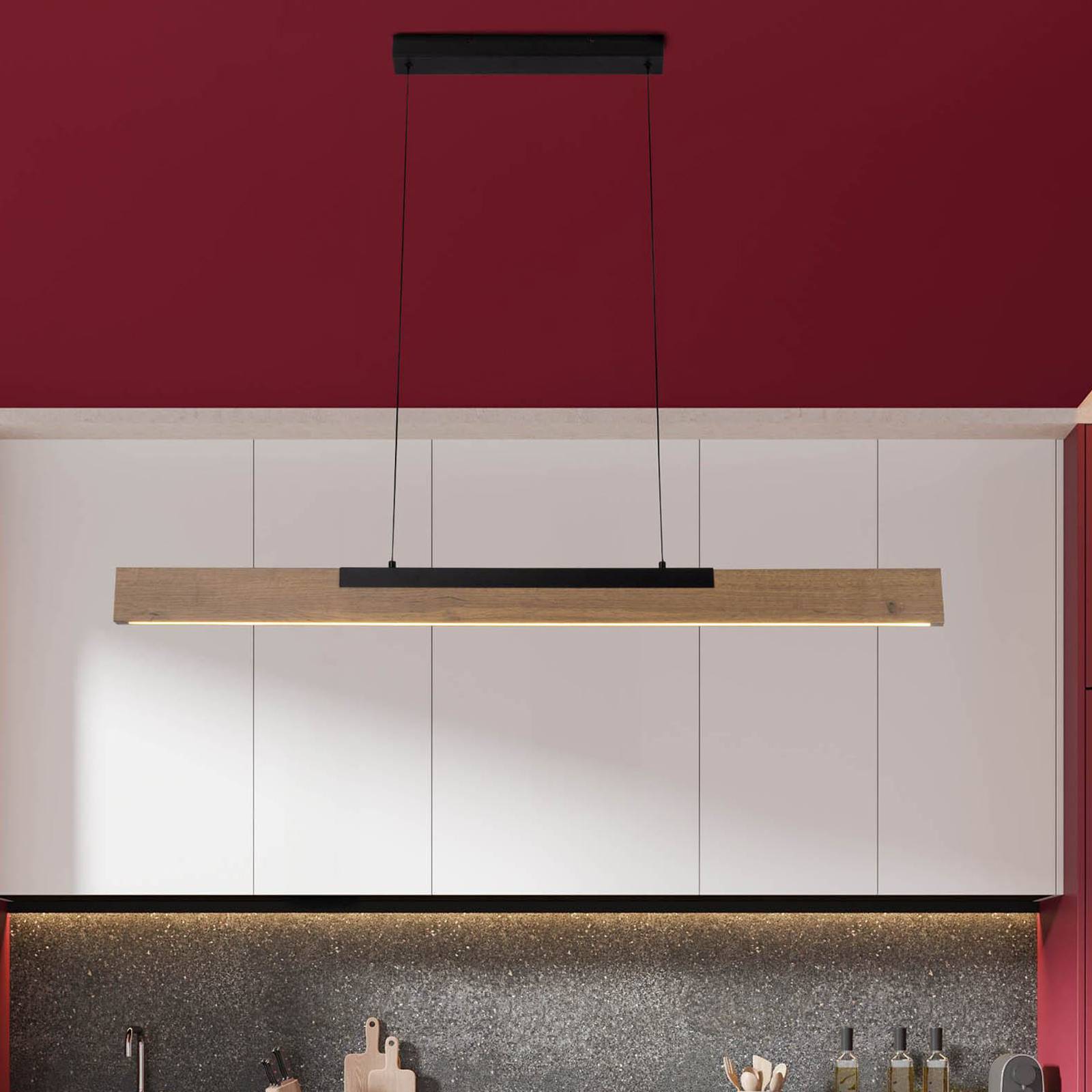 Näve Hängelampe Wilma, dimmbar, Holz hell, für Wohn- / Esszimmer, Holz, Modern, Pendelleuchte