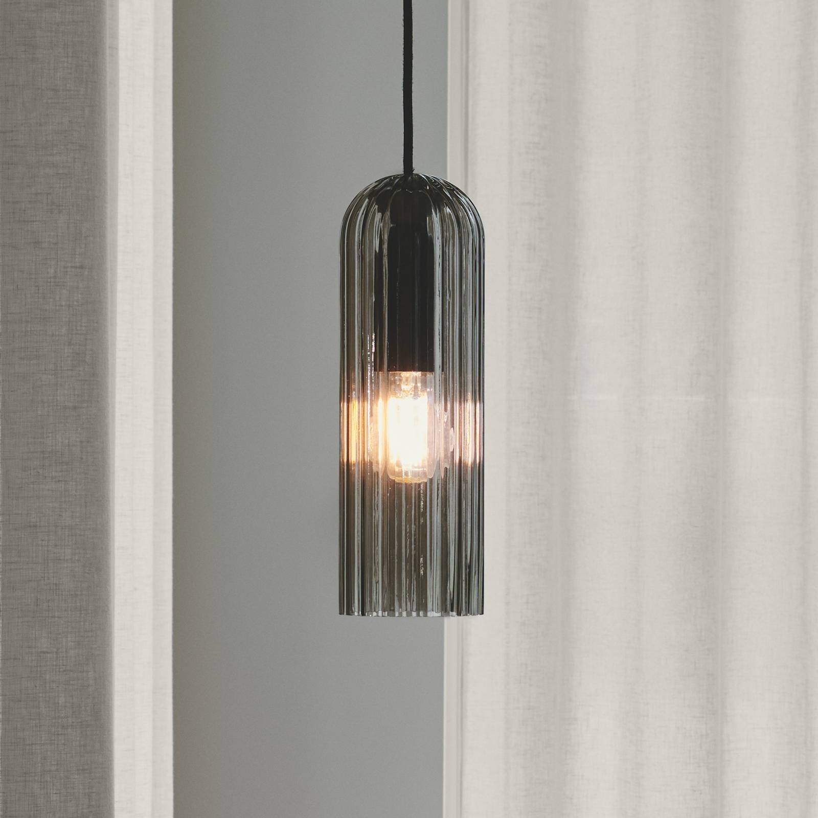 Nordlux Glas Hängelampe Miella, dimmbar, schwarz, für Wohn- / Esszimmer, Glas, Pendelleuchte