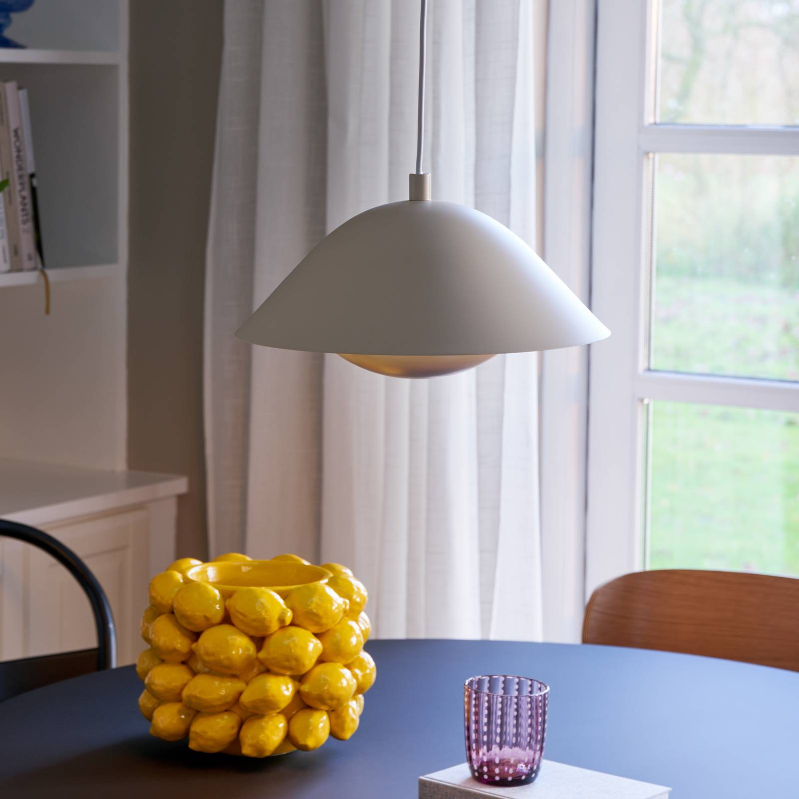 Nordlux Hängelampe Freya, dimmbar, creme / amber, für Küche, Metall, Pendelleuchte