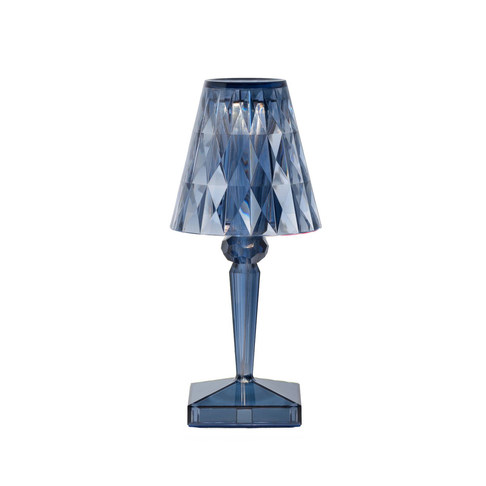 Kartell LED-Akku-Tischlampe Battery, 30 cm, himmelblau, IP54 Battery, blau, für Schlafzimmer, Kunststoff, Design