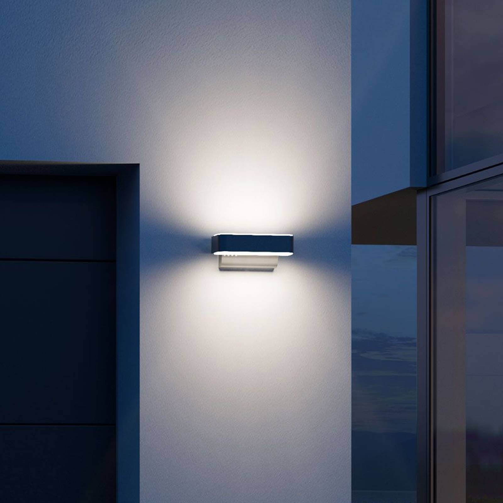 STEINEL L 810 SC LED-Sensor-Wandleuchte, anthrazit, alu / grau / zink, Aluminium, Smart Home Wandleuchte außen