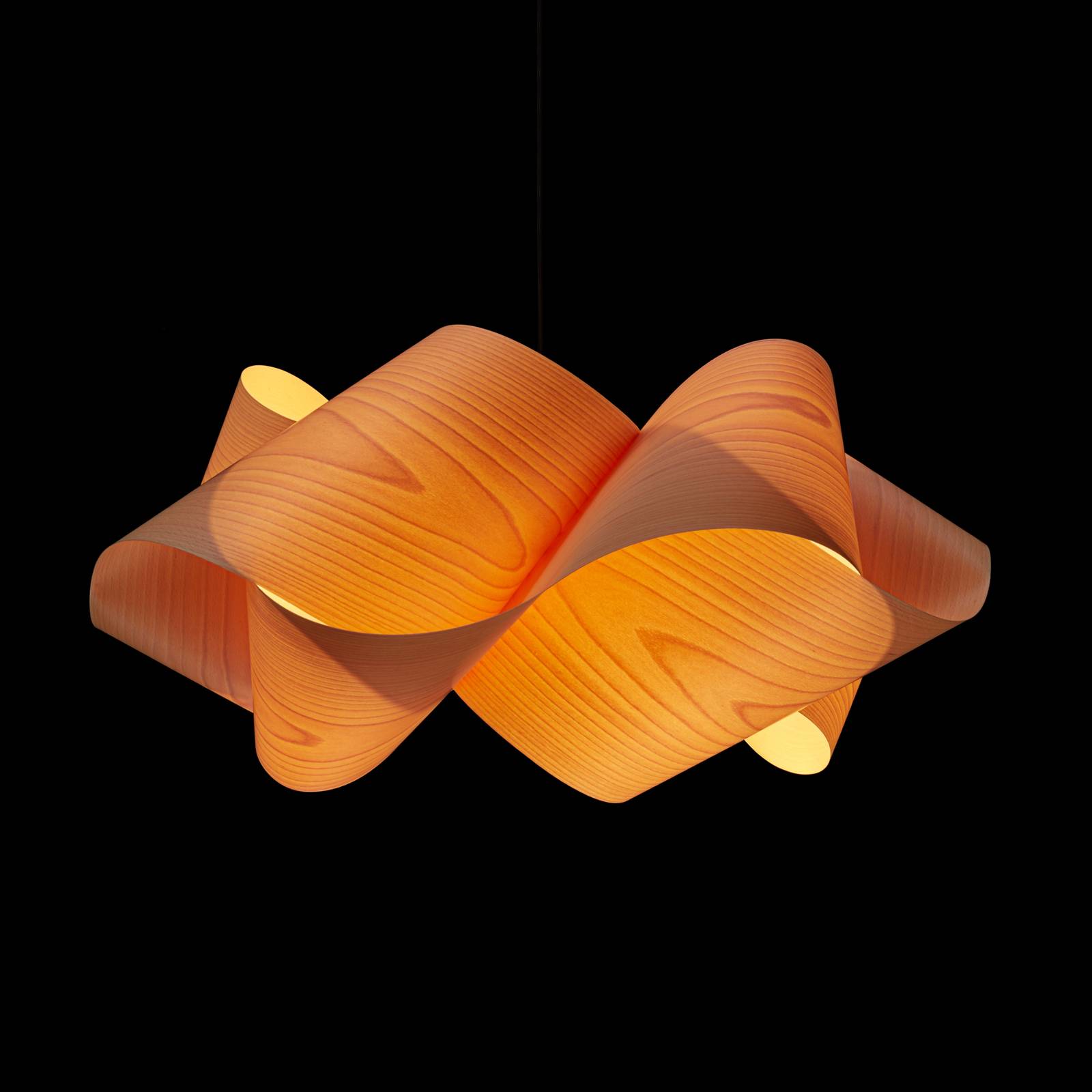 LZF LAMPS Design Hängelampe Swirl, dimmbar, Holz hell, für Wohn- / Esszimmer, Holz, Design, Pendelleuchte