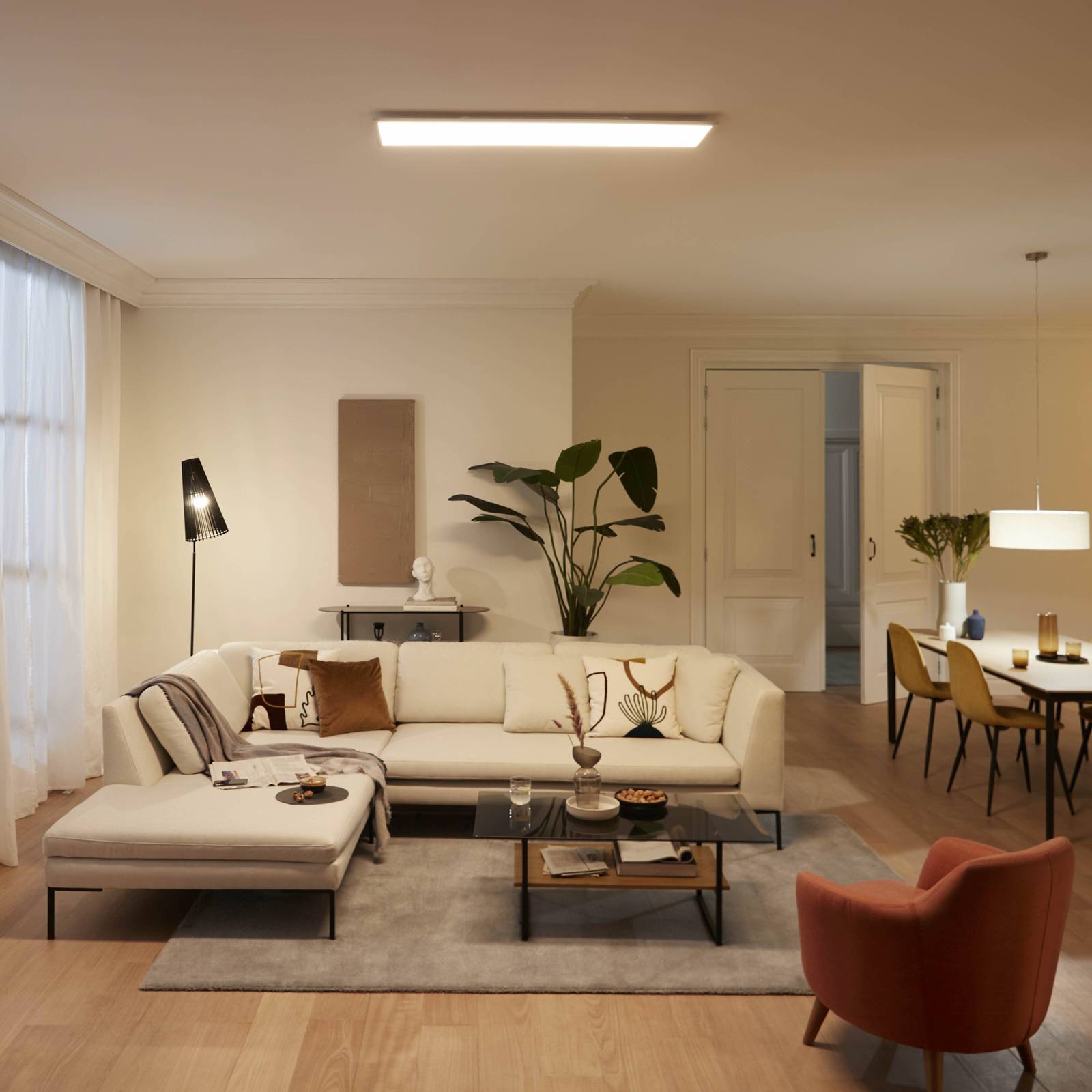 Philips LED Panel Touch, dimmbar, weiß / opal, für Arbeitszimmer / Büro, Metall, LED Deckenleuchte