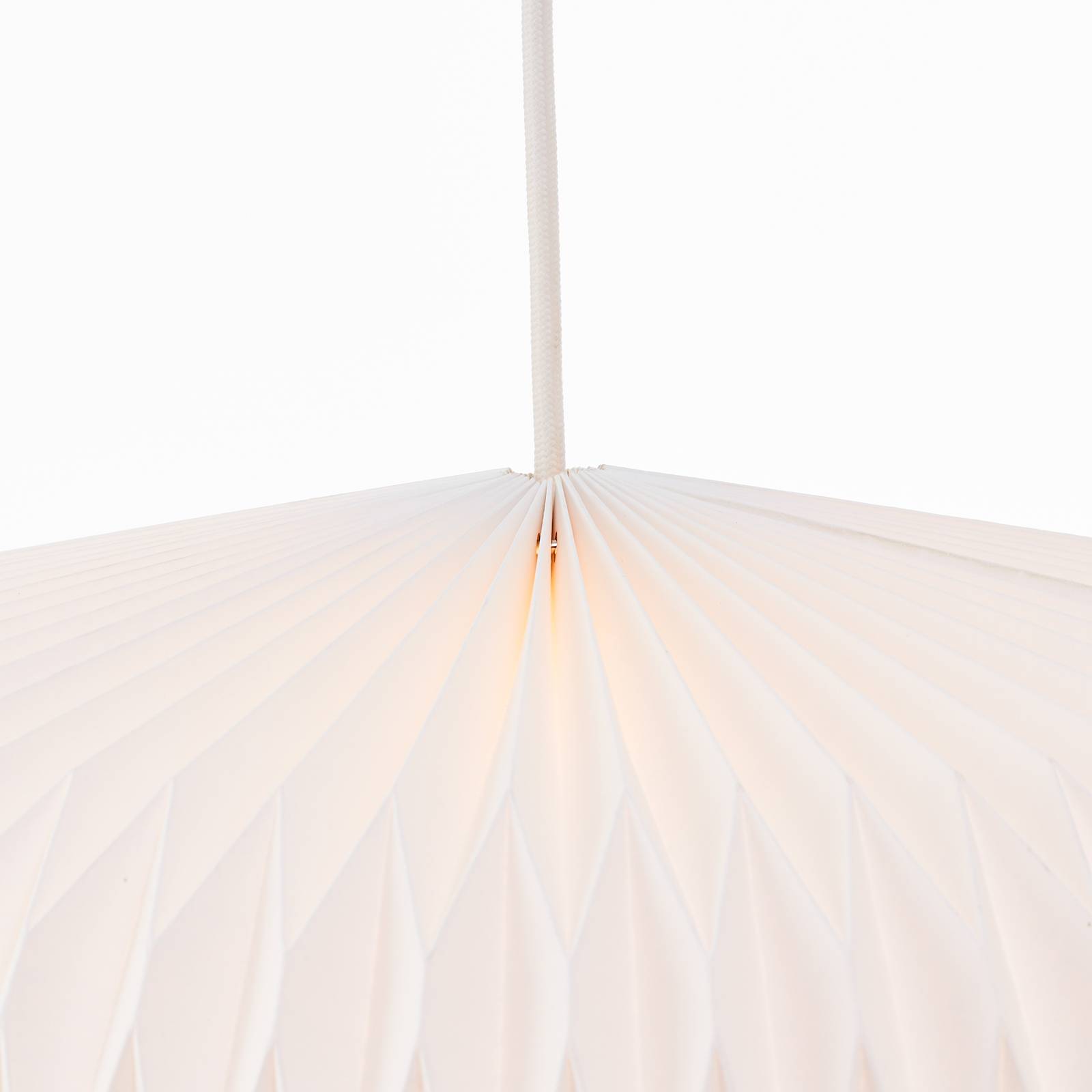 Brilliant Hängelampe June, dimmbar, weiß / opal, für Schlafzimmer, Papier / Lunolit / Lunopal, Pendelleuchte