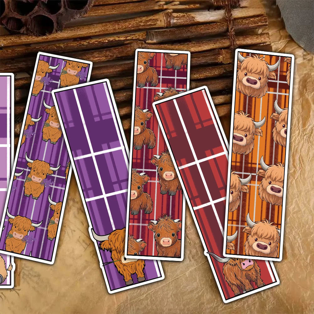 30PCS Highland Kuh Tartan Lesezeichen Graffiti Buch Farbe Wasserdicht Hause Schule Schreibwaren Geschenke Lesen Liefert Büro Lesezeichen Image