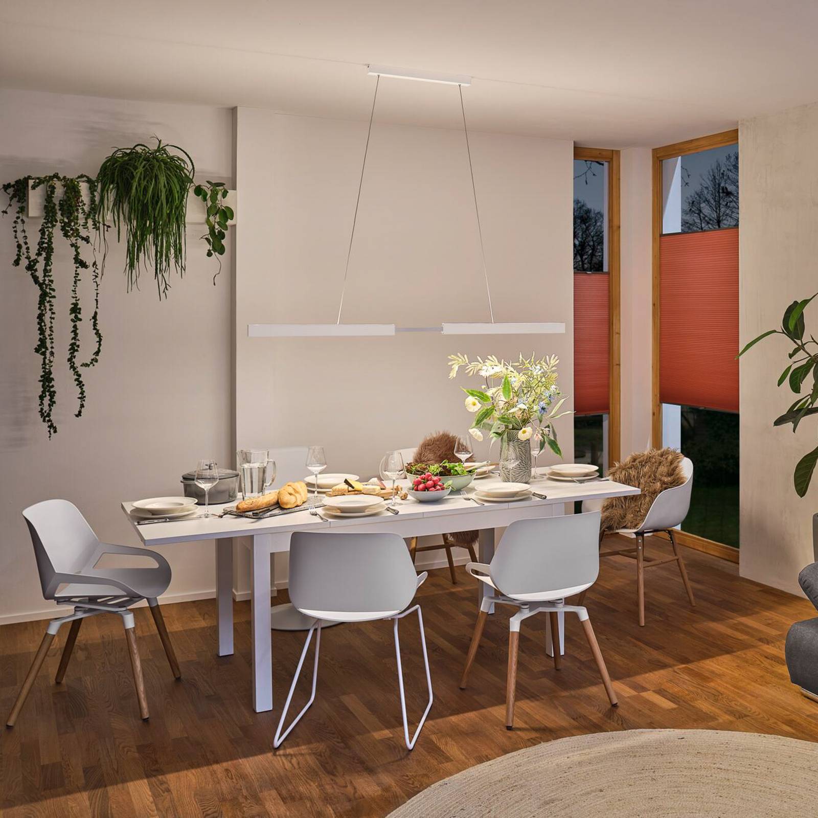 Paulmann Smarte Hängelampe Aptare, dimmbar, weiß / opal, für Wohn- / Esszimmer, Metall, Modern, Smart Home Pendelleuchte