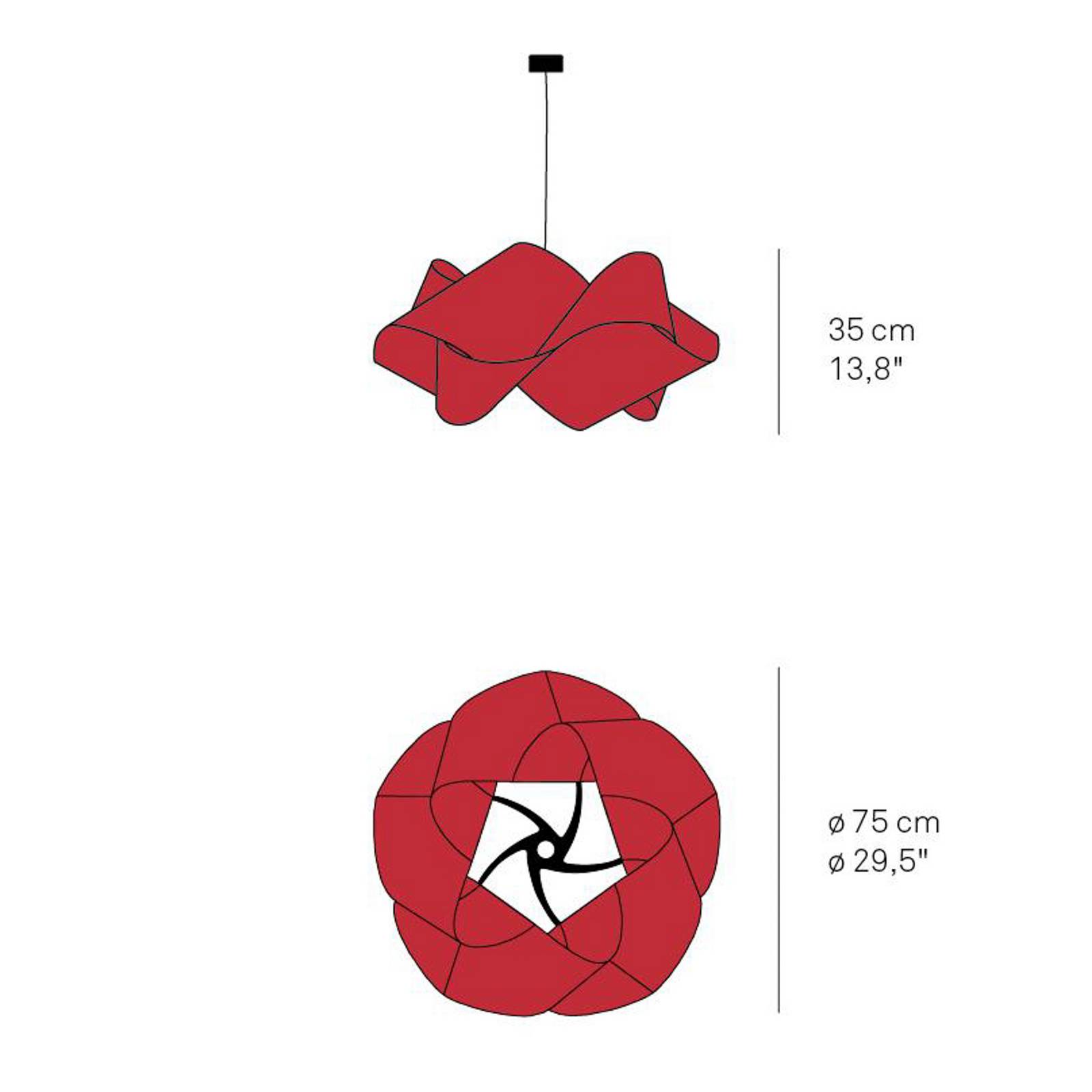 LZF LAMPS Design Hängelampe Swirl, dimmbar, Holz dunkel, für Wohn- / Esszimmer, Holz, Design, Pendelleuchte